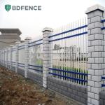 Galvanized Powder Coated Black Welded Metal Pipe Steel Fence Wrought Iron Fence