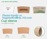 Biodegradable cup sleeve, Corrugated up sleeve with printing, brand logo, hot