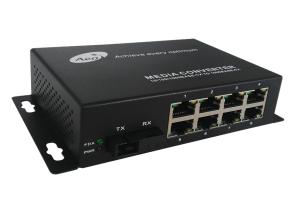 China 8 Port Gigabit Fiber Media Converter with 1 Fiber and 8 Ethernet Ports on sale