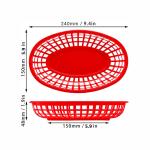 Plastic Fry Fast Food Basket Bread Baskets Oval-Shaped Tray Restaurant Supplies,