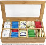 10 compartments bamboo wooden organic assorted tea storage box tea gift set