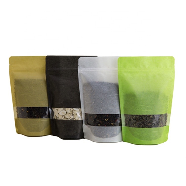Food grade custom printed stand up pouch frosted black plastic bag for coffee