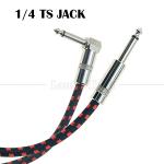 OEM 3ft 10ft 5m 1/4 6.35mm Mono TS Jack Lead Braided Electric Instrument