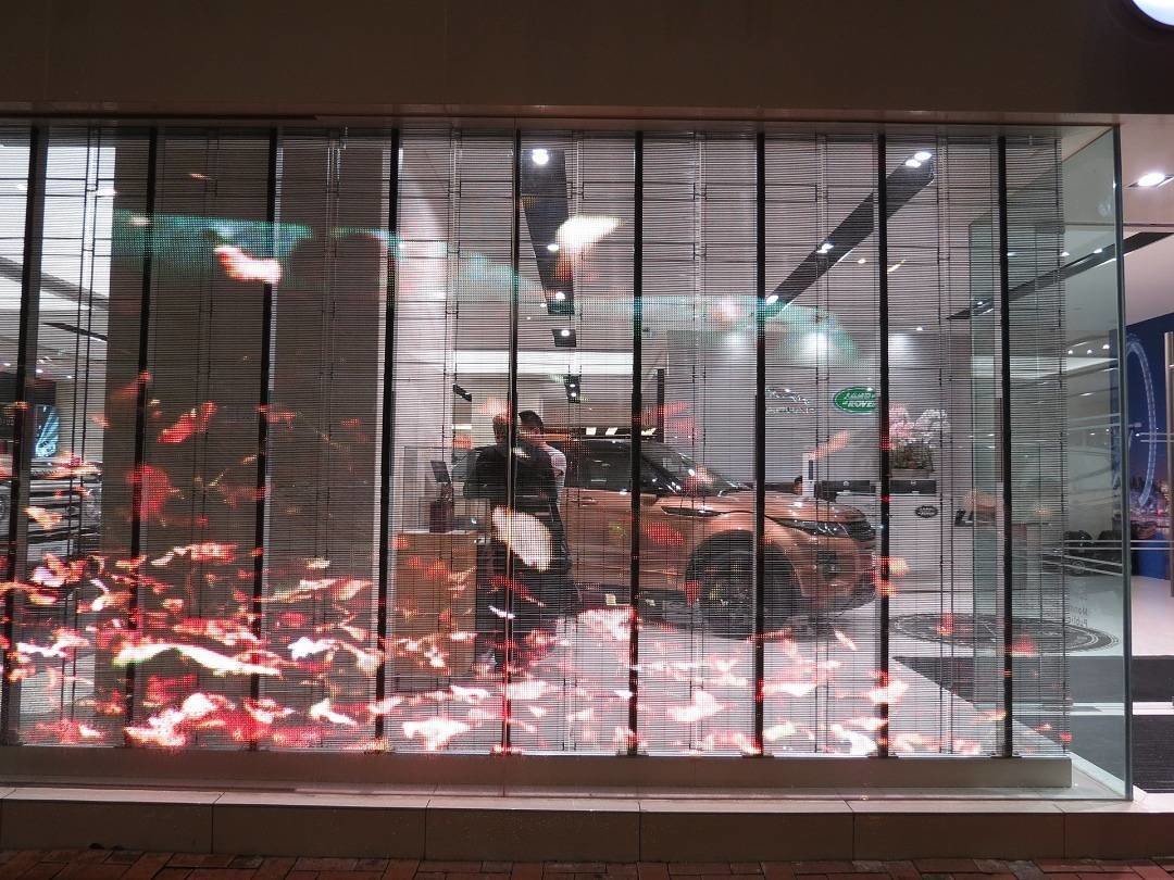 500x1000mm Transparent LED Display Noiseless Working For Advertising
