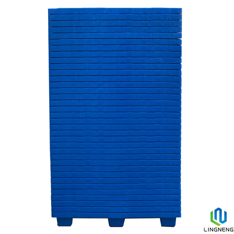 HDPE / PP Recycled Plastic Pallets Blue Light Duty Plastic Pallet With Nine Foot 1100*1100*120mm