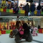 Hansel battery coin operated animal dog ride for malls plush animal rides
