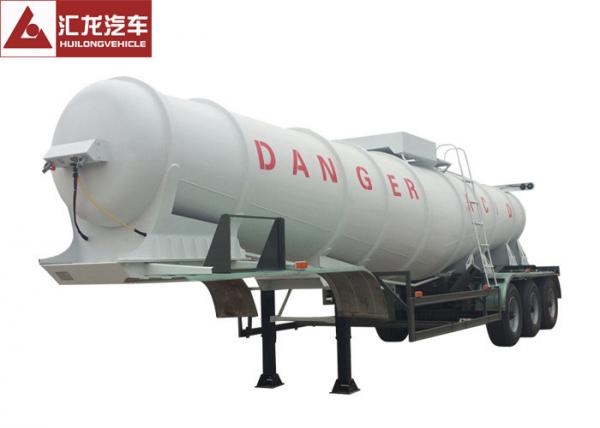 Quality 98% Sulfuric Acid Chemical Tank Trailer 21000L 11800x2500x3000mm Special Design V Beam for sale
