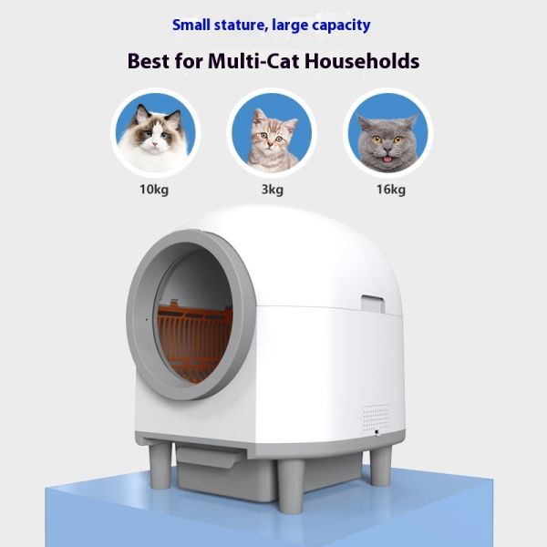 Smart Automatic Anti-Pinch Eco-Friendly Large Capacity Plastic Cat Litter Box APP Control Odor Removal Easy Clean Self-Cleaning