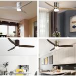 European Style Loft 3000-5000K real Wood Ceiling Fan Light 90lm/w noiseless