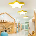 Modern creative LED ceiling lamp pink blue star baby kids children's room flush