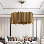 Luxury Gold Chandelier For Living Room Modern LED Home Decor tube chandelier(WH
