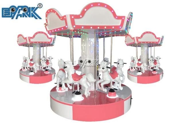 Coin Operated Kiddy Ride Machine 6 Players Angel Fiberglass Carousel Merry Go