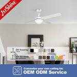 Power Source Electric 48 Inch Iron Blades Stainless Steel Ceiling Fan with LED