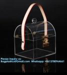 High-End Bamboo Handle Acrylic Portable Square Box Portable Candy Gift Box