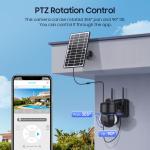 Glomarket Ubox Wifi/4G Smart 12X ZOOM Floodlight Solar Battery PTZ Camera 6MP