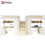 Contemporary Bunk Bed With Desk For School Dormitory Furniture Support