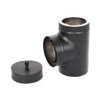 Straight Black Chimney Pipe Stainless 304 Material Internal External Installatio