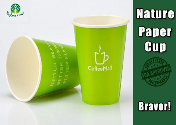 Quality Healthy Compostable Coffee Cups , Disposable Espresso Cups For Hot Beverage for sale