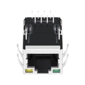 Wholesale 1840772-8 Single Port Magnetic RJ45 Female Connector 1000 Base-T Tab Up Green / Yellow Led from china suppliers
