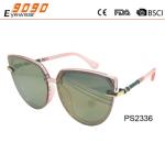 Over-size plastic Sunglasses ,UV400 Protection Lens,a little metal on the temple
