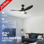 Plastic DC Motor Save Energy Ceiling Fan Lights With 6 Speed Remote Control
