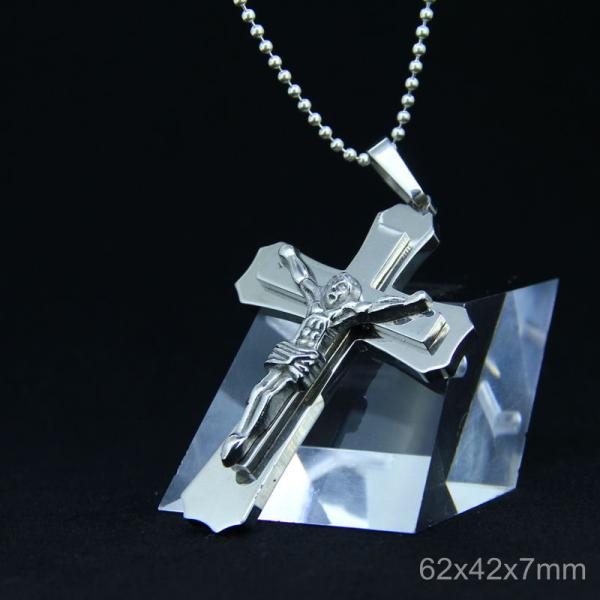 Fashion Stainless Steel Jesus Gothic Christian Worship Favorite Necklace Pendant