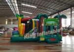 Green Printed PVC Small Inflatable Bouncer Castle Kids Playground Flame