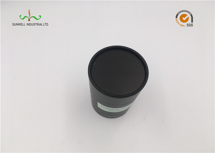 Custom Printed Black Color Cardboard Cylinder Tubes , Deodorant Paper Tube Packaging