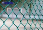 Green Plastic Coated Chain Link Security Wire Fence For Garden And Park Fence