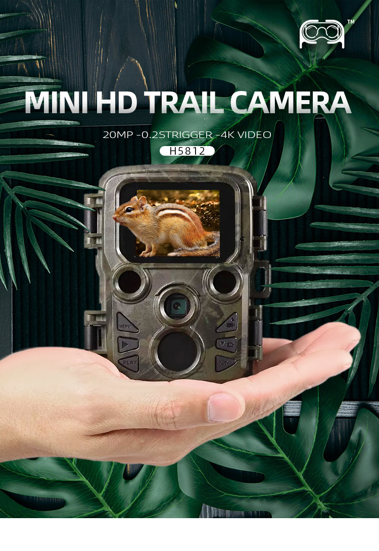 H5812 Trail Camera 0.2 Trigerring Time Lapse Hunting Camera Outdoor Solar Panel Stealth Cameras