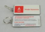 Double Side Offset Printing Promotional Keychain , Stainless Steel Square