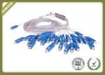 Steel Tube Fiber Optic Splitter , PLC Optical Splitter G657A Fiber 1 - 2meter