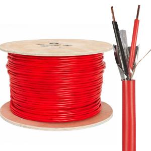 Wholesale Red 1000 Foot Shielded Fire Alarm Cable with 2 Copper Cores 14/2 Solid Copper Conductor from china suppliers