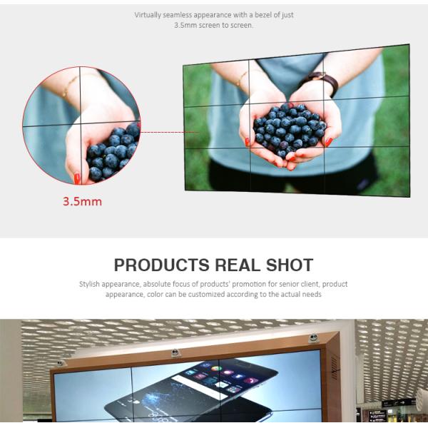 High Definition LCD Video Wall Display , Indoor Narrow Bezel Seamless LCD Wall