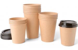 Wholesale 12OZ CUSTOM PRINTED DISPOSABLE COFFEE CUPS KRAFT PAPER ECO FRIENDLY PAPER CUPS from china suppliers