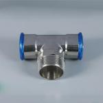 Double Tee M Profile Press Fittings Carbon Steel DN100 Nickel White Color