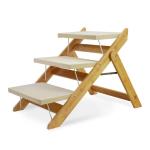 52cm Foldable Dog Car Steps Ramp 7kg Wooden Dog Steps For Bed