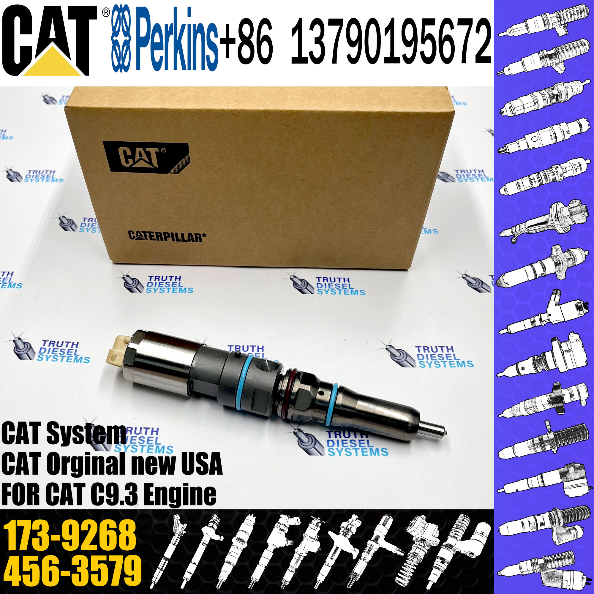 Fuel Injector 20R-5077 173-9268 456-3579 198-7912 456-3544 460-8213 For Caterpillar