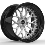Black Silver Custom 2 PC Forged Rims 6061-T6 Aluminum Staggered 20 Inch 5x112