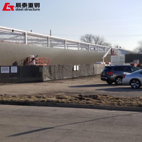 Fire Protection Modern Steel Structure Workshop With Single Sheet Wall Cladding