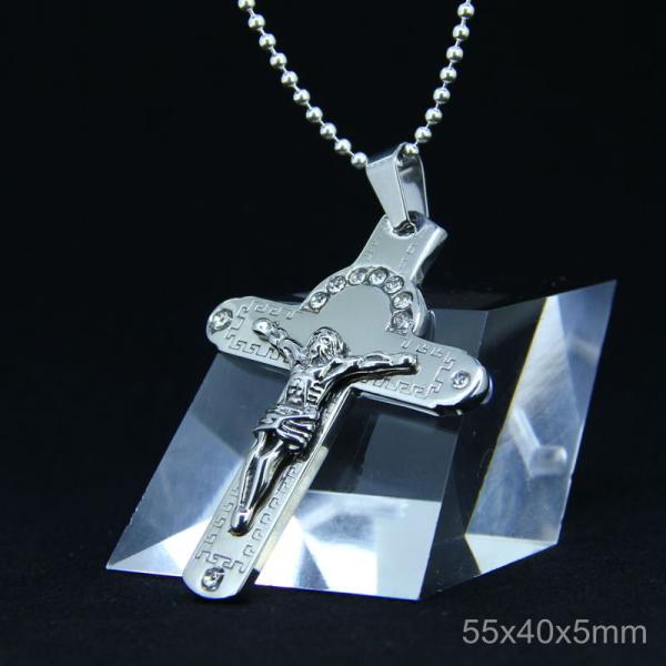 Fashion Stainless Steel Jesus Gothic Christian Worship Favorite Necklace Pendant