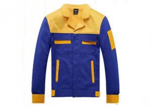 China Formal Blue And Yellow Work Jackets Durable With Hit Color Pocket Design on sale