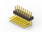 Male Pin PCB Header Connector 1.0mm Pitch PA6T Black Plastic Right Angle
