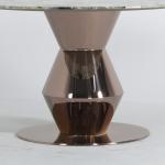 Rose Gold Stainless Steel Dining Table Mirror Finish Large Marble Dining Table