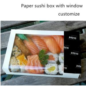 Wholesale Disposable Kraft Paper Sushi Takeaway Box With Clear Window ISO9001 from china suppliers