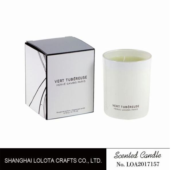 Living Room Natural Soy Candles , Decorative Scented Candles In The Light White