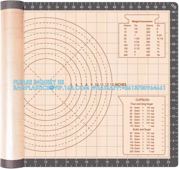 Silicone Baking Mat, Pastry Mat With Measurement,26" X 16" Extra Thick Large