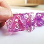 Colorful pink purple starry sky Resin Boarding Dice Set dnd dice