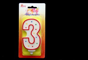 Wholesale !BIG! Number Candle Handmade Birthday Candles with Red Edge and 3 Colors Dots from china suppliers
