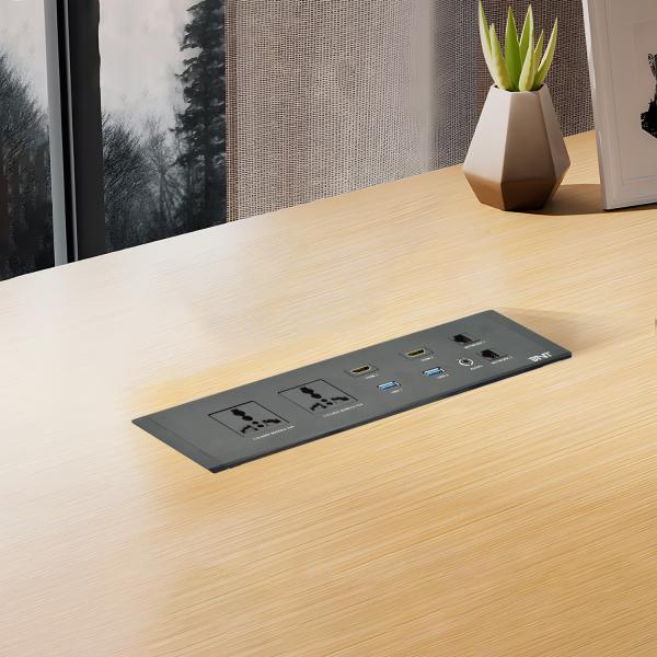 Desktop Embedded Multifunctional Power Socket Universal Plug Options with Dual